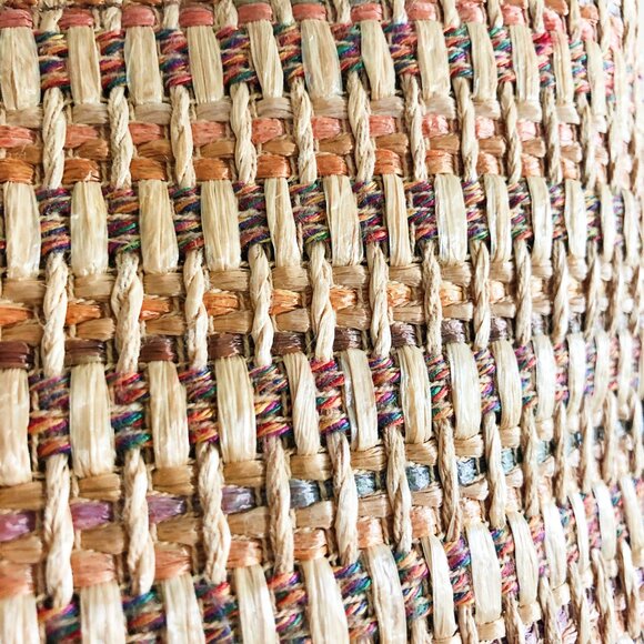 Fossil Multicolor Straw Mini Shoulder Bag Palm Tree Lining - Picture 5 of 11